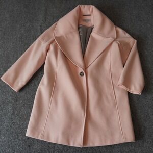 Calvin Klein Premium Pink‎ Wool Blend Coat Jacket Career Business Casual Size 6